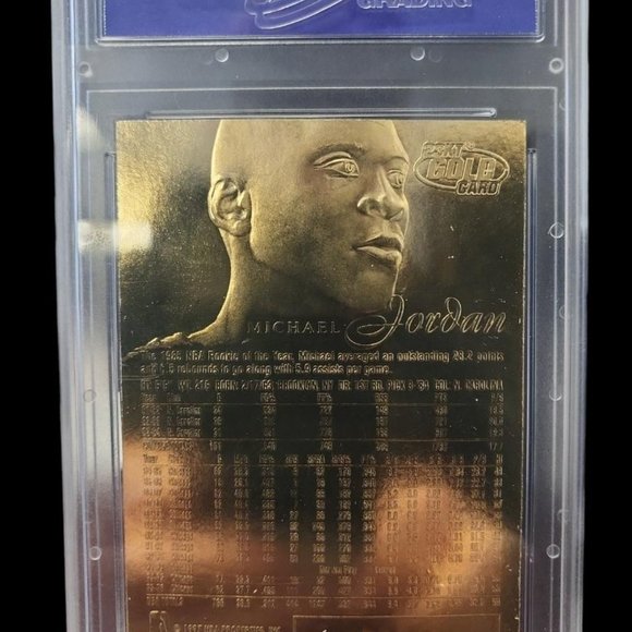 Michael Jordan 1996-97 Fleer 23KT Gold Graded 10 Card - Picture 2 of 2